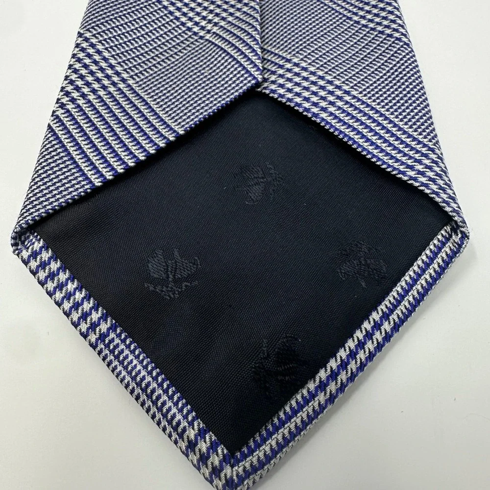 Brooks Brothers Makers Blue Glen Plaid Silk Tie Woven in England Made in USA